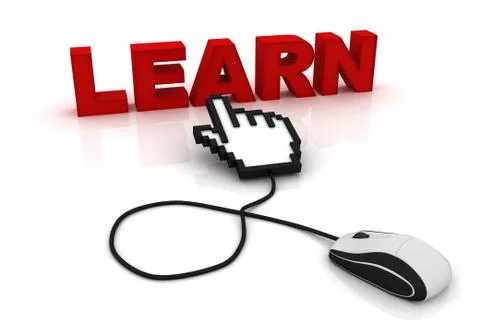 Computer mouse and the word Learn Stock Illustration