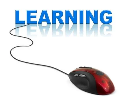 Computer mouse and word learning 스톡 일러스트