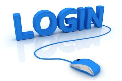 Computer mouse and the word Login Stock Illustration