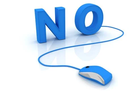 Computer mouse and the word No Stock Illustration