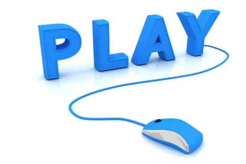 Computer mouse and the word Play Illustrazione stock