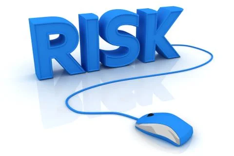 Computer mouse and the word Risk Stock Illustration