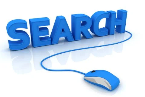 Computer mouse and the word Search Stock Illustration