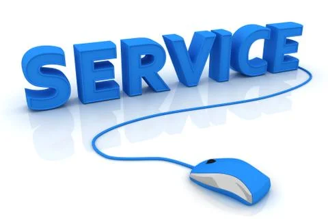 Computer mouse and the word Service Stock Illustration