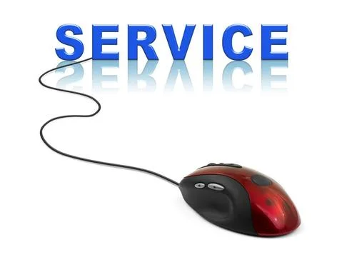 Computer mouse and word Service Computer mouse and word Service - internet... Stock-Fotos