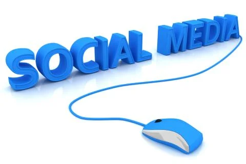 Computer mouse and the word Social Media Stock Illustration