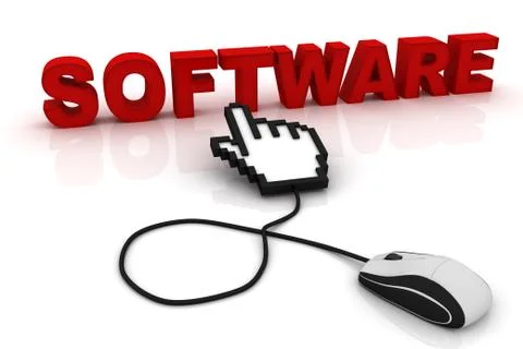 Computer mouse and the word Software Stock-Illustration