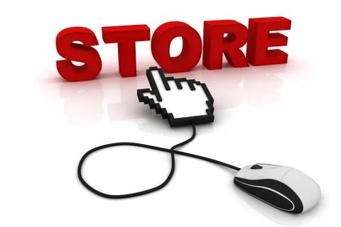 Computer mouse and the word Store Stock Illustration