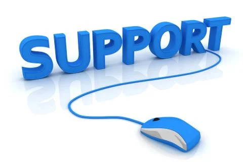 Computer mouse and the word Support Stock Illustration