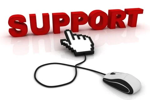 Computer mouse and the word Support Stock Illustration