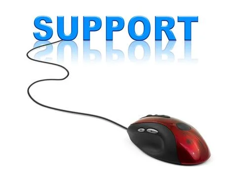 Computer mouse and word support Computer mouse and word support - business... Stock-Fotos