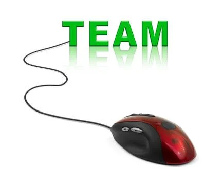Computer mouse and word Team Stock Photos