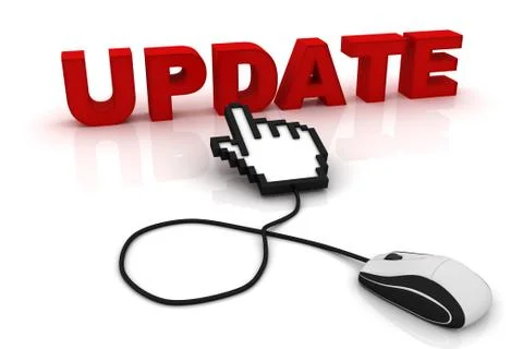 Computer mouse and the word Update Stock Illustration