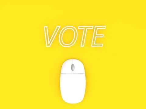 Computer mouse and the word VOTE . Stock Illustration