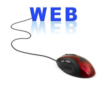 Computer mouse and word web 스톡 일러스트