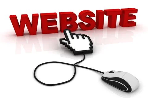 Computer mouse and the word Website Stock Illustration