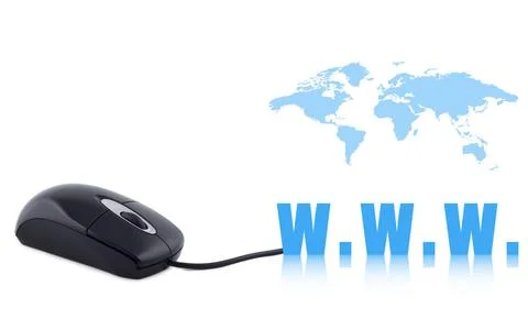 Computer mouse and word WWW isolated concept. Computer mouse and word WWW ... Stock Photos