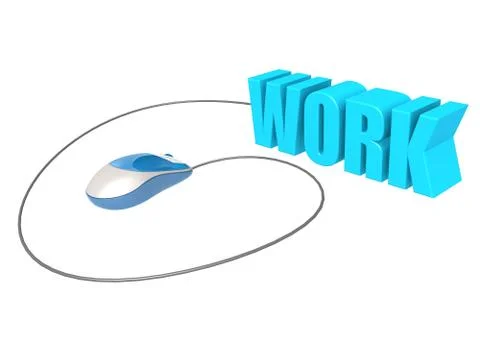 Computer mouse and work Illustrazione stock