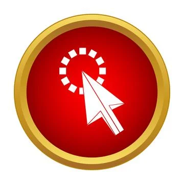 Computer mouse arrow cursor clicking on loading indicator 库存插图
