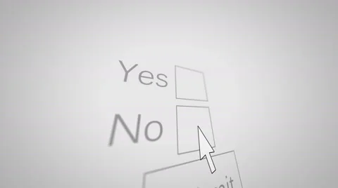 A Computer Mouse arrow marks NO checkbox and submit button Stock Footage 58477553