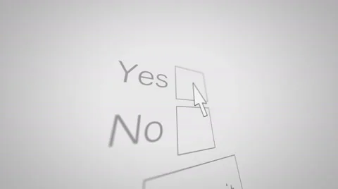 A Computer Mouse arrow marksYES checkbox and submit button Stock Footage 58477529