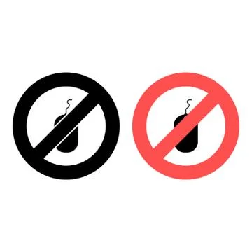 Computer mouse ban, prohibition icon. Simple glyph vector oftechnology for UI Illustrazione stock