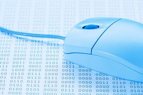 Computer mouse on binary code background Computer mouse on binary code bac... Stock Photos