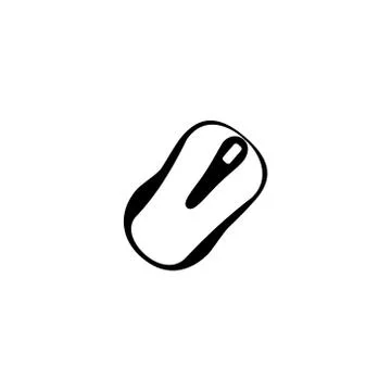 Computer mouse in black and white style Stock Illustration
