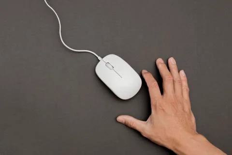 Computer mouse on black background Stock Photos