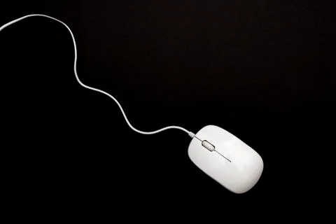 Computer mouse on black background Stock Photos