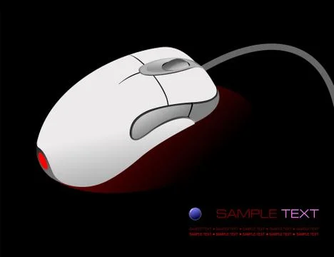 Computer mouse on black background. Vector illustration Stock Illustration