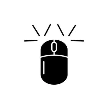 Computer mouse black icon, vector sign on isolated background. Computer mouse 스톡 일러스트
