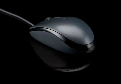 Computer mouse on black Stock Photos