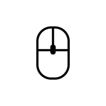 Computer mouse  - black vector icon line style Illustrazione stock