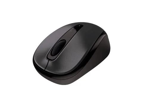 Computer mouse black on white background Stock Photos