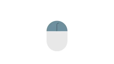 A computer mouse with a blue handle set against a solid black background. 스톡 동영상 333909522