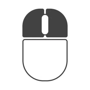 Computer mouse both button outline icon Stock Illustration