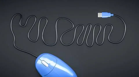Computer mouse cable A blue computer mouse and the cable Copyright: xZoona... Stock Photos