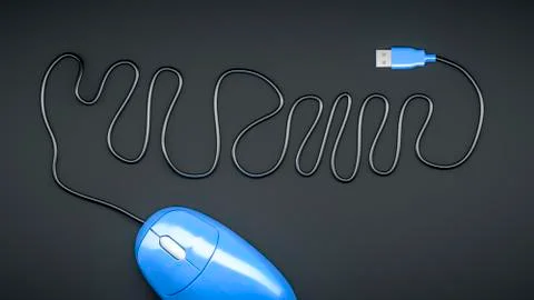 Computer mouse cable Stock Illustration