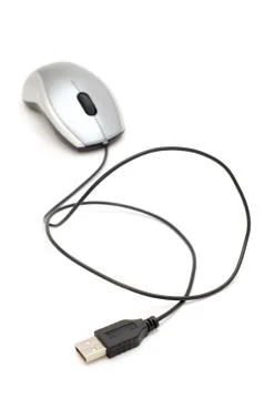 Computer mouse with cable Stock Photos