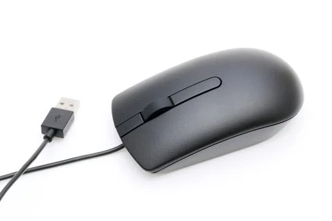 Computer mouse with cable Stock Photos