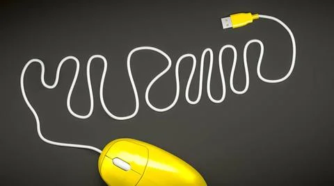 Computer mouse cable A yellow computer mouse and the cable Copyright: xZoo... Stock Photos
