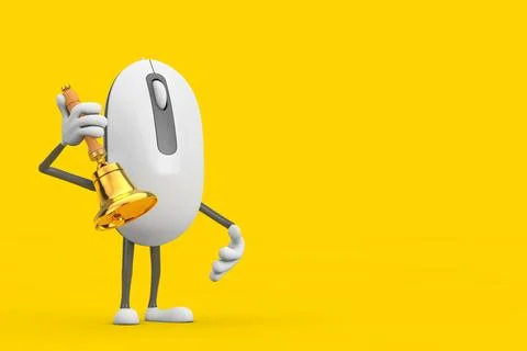 Computer Mouse Cartoon Person Character Mascot with Vintage Golden School B.. Stock Illustration