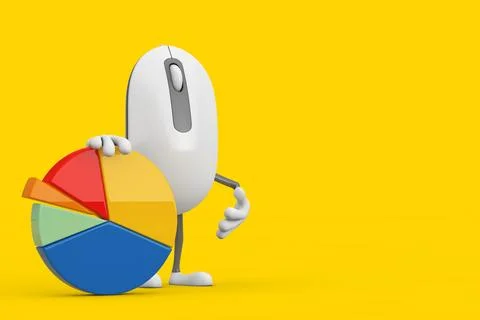 Computer Mouse Cartoon Person Character Mascot with Info Graphics Business .. Stock-Illustration