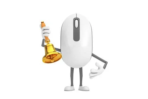 Computer Mouse Cartoon Person Character Mascot with Vintage Golden School B.. Stock Illustration