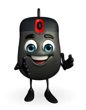 Computer mouse character with clapping pose 스톡 일러스트
