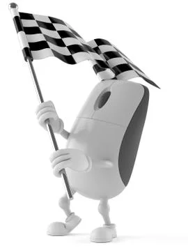 Computer mouse character with flag 스톡 일러스트