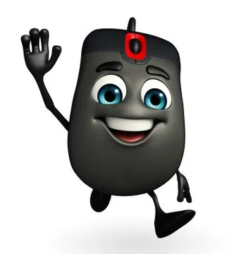 Computer mouse character is rhnning 스톡 일러스트