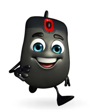 Computer mouse character is running 스톡 일러스트