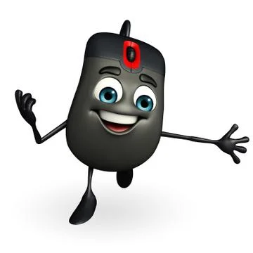 Computer mouse character is running Stock Illustration